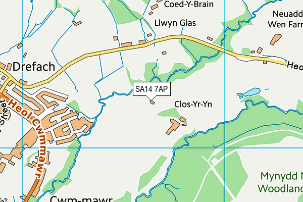 SA14 7AP map - OS VectorMap District (Ordnance Survey)