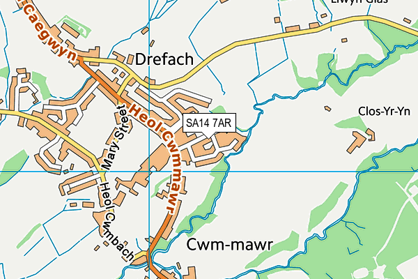 SA14 7AR map - OS VectorMap District (Ordnance Survey)