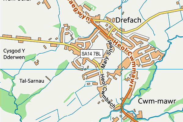 SA14 7BL map - OS VectorMap District (Ordnance Survey)