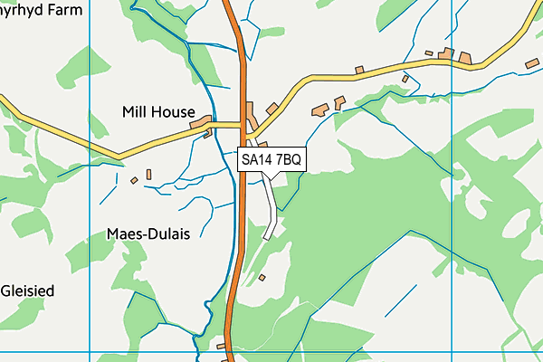 SA14 7BQ map - OS VectorMap District (Ordnance Survey)