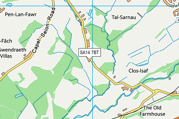 SA14 7BT map - OS VectorMap District (Ordnance Survey)