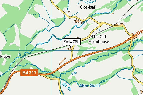 SA14 7BU map - OS VectorMap District (Ordnance Survey)