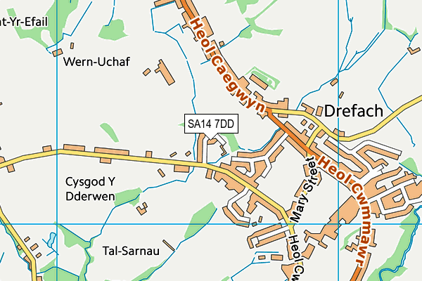 SA14 7DD map - OS VectorMap District (Ordnance Survey)