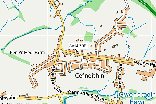 Cefneithin C.P. map (SA14 7DE) - OS VectorMap District (Ordnance Survey)