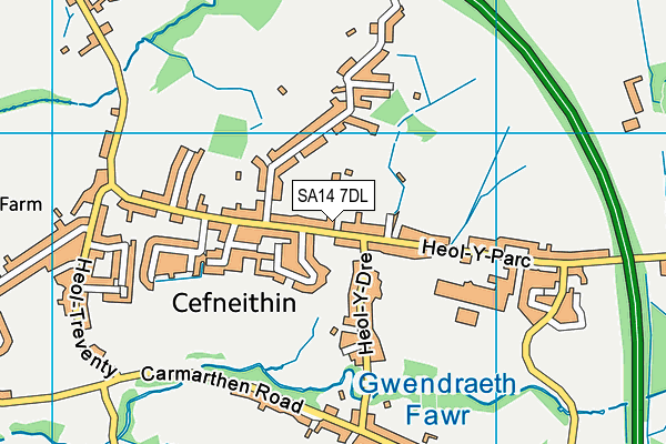 SA14 7DL map - OS VectorMap District (Ordnance Survey)