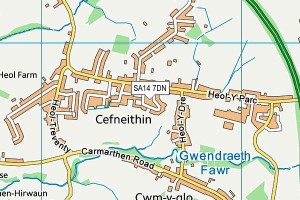 SA14 7DN map - OS VectorMap District (Ordnance Survey)