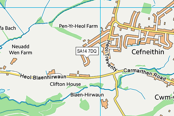 SA14 7DQ map - OS VectorMap District (Ordnance Survey)