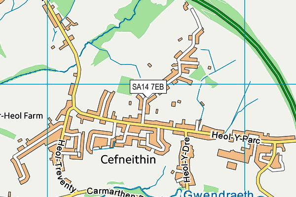 SA14 7EB map - OS VectorMap District (Ordnance Survey)