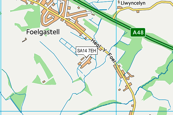 SA14 7EH map - OS VectorMap District (Ordnance Survey)