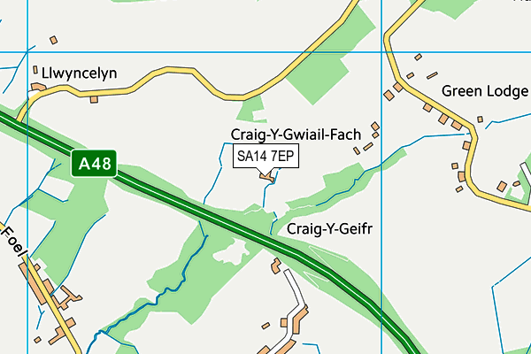 SA14 7EP map - OS VectorMap District (Ordnance Survey)