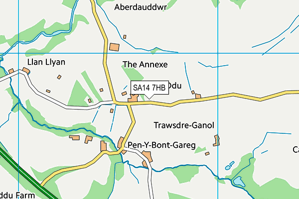 SA14 7HB map - OS VectorMap District (Ordnance Survey)