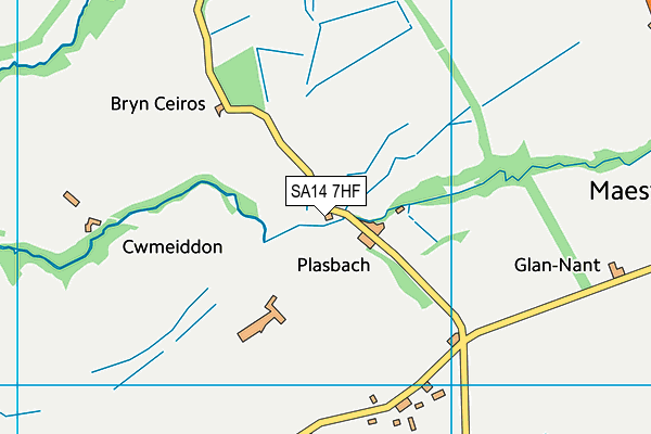 SA14 7HF map - OS VectorMap District (Ordnance Survey)