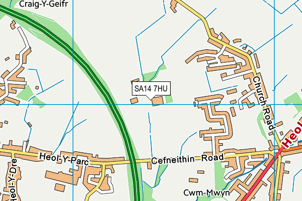 SA14 7HU map - OS VectorMap District (Ordnance Survey)