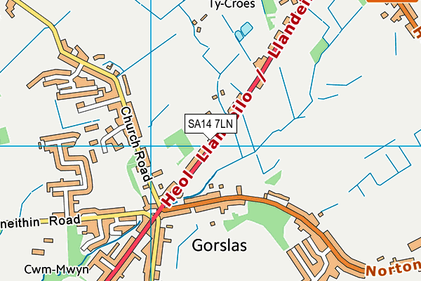 SA14 7LN map - OS VectorMap District (Ordnance Survey)