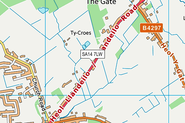 SA14 7LW map - OS VectorMap District (Ordnance Survey)