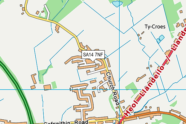 SA14 7NF map - OS VectorMap District (Ordnance Survey)