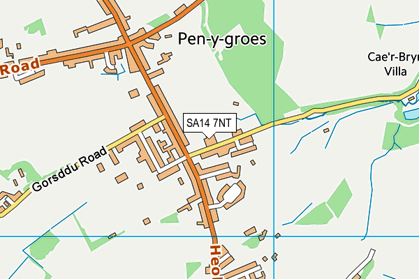 SA14 7NT map - OS VectorMap District (Ordnance Survey)
