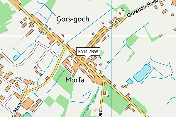 SA14 7NW map - OS VectorMap District (Ordnance Survey)