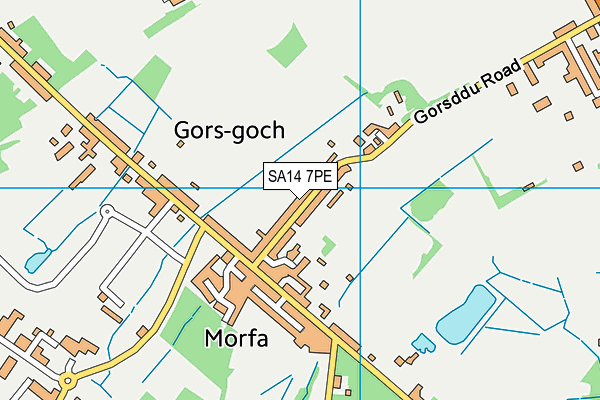 SA14 7PE map - OS VectorMap District (Ordnance Survey)
