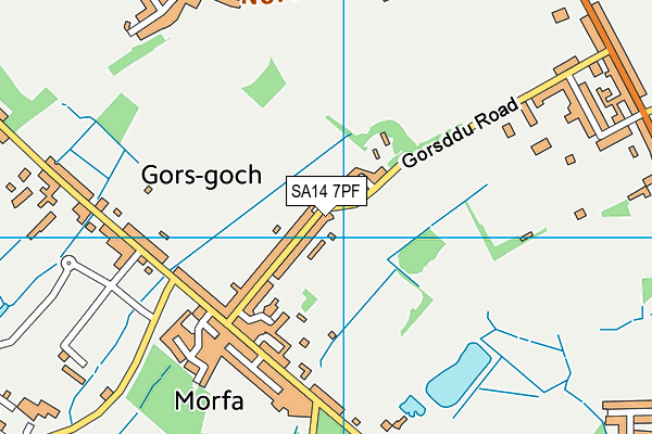 SA14 7PF map - OS VectorMap District (Ordnance Survey)