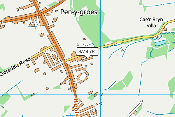 SA14 7PJ map - OS VectorMap District (Ordnance Survey)