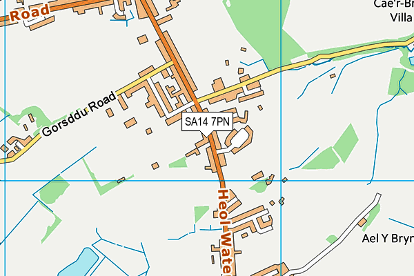 SA14 7PN map - OS VectorMap District (Ordnance Survey)