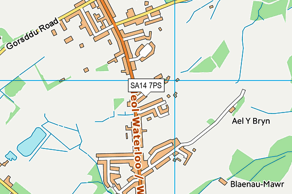 SA14 7PS map - OS VectorMap District (Ordnance Survey)