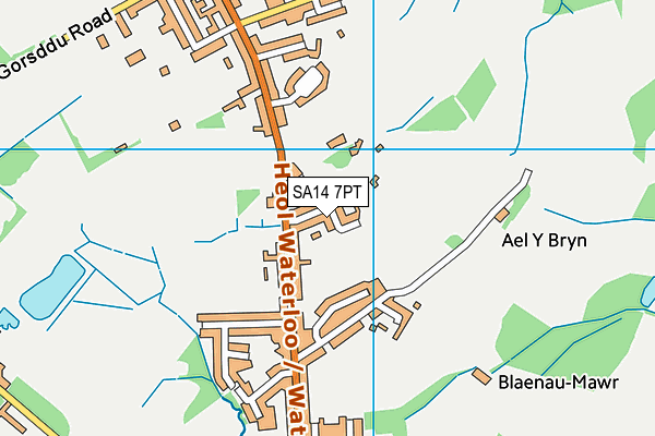 SA14 7PT map - OS VectorMap District (Ordnance Survey)
