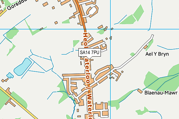 SA14 7PU map - OS VectorMap District (Ordnance Survey)