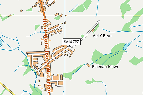 SA14 7PZ map - OS VectorMap District (Ordnance Survey)