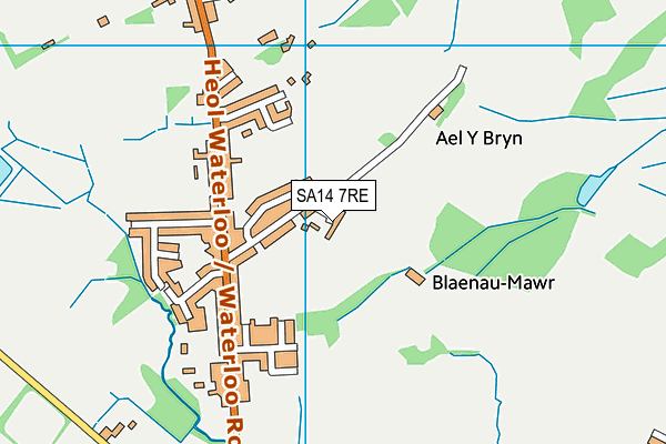 SA14 7RE map - OS VectorMap District (Ordnance Survey)