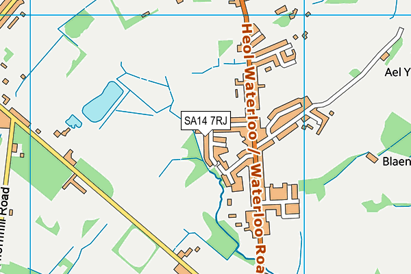 SA14 7RJ map - OS VectorMap District (Ordnance Survey)