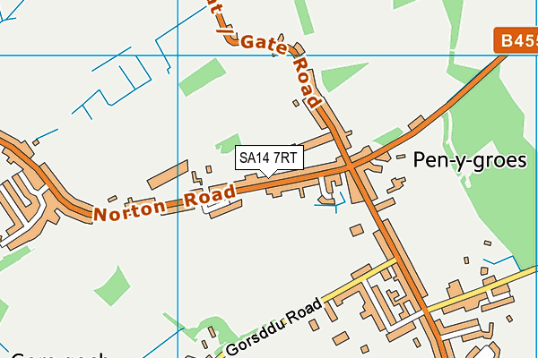 SA14 7RT map - OS VectorMap District (Ordnance Survey)