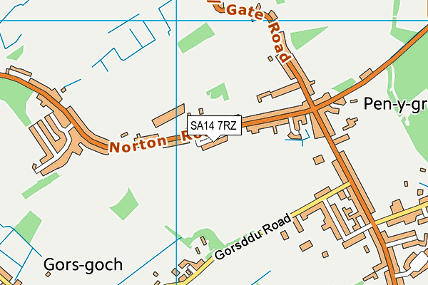 SA14 7RZ map - OS VectorMap District (Ordnance Survey)