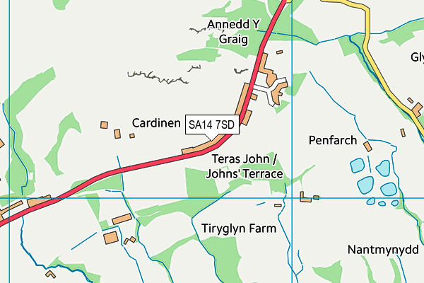SA14 7SD map - OS VectorMap District (Ordnance Survey)