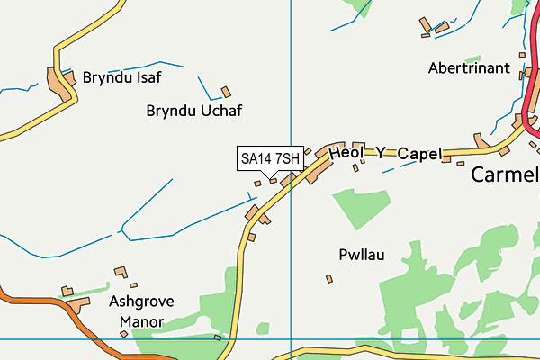 SA14 7SH map - OS VectorMap District (Ordnance Survey)