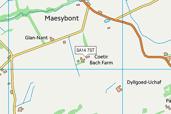 SA14 7ST map - OS VectorMap District (Ordnance Survey)