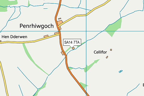 SA14 7TA map - OS VectorMap District (Ordnance Survey)