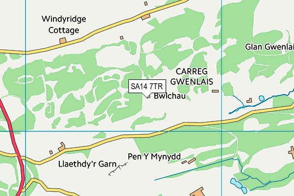 SA14 7TR map - OS VectorMap District (Ordnance Survey)