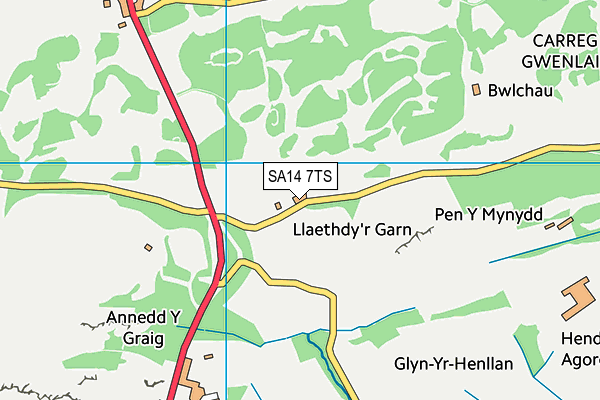 SA14 7TS map - OS VectorMap District (Ordnance Survey)