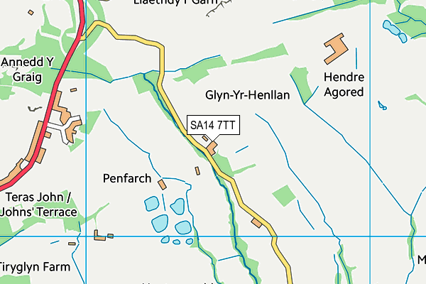 SA14 7TT map - OS VectorMap District (Ordnance Survey)
