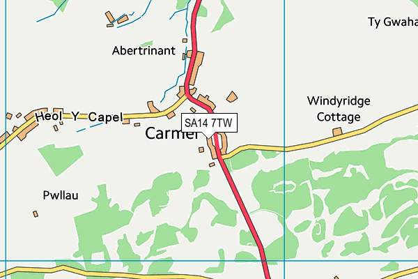 SA14 7TW map - OS VectorMap District (Ordnance Survey)