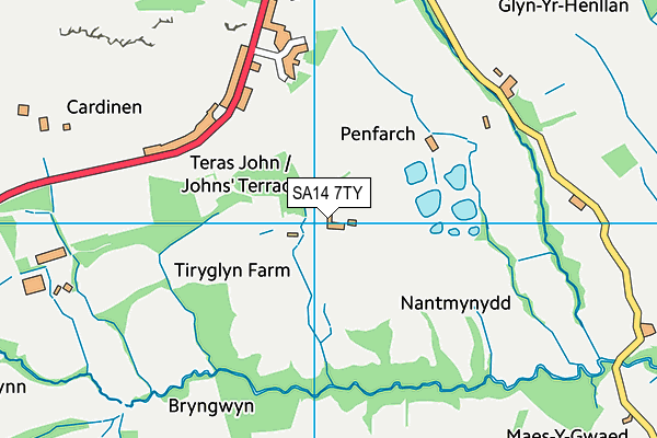 SA14 7TY map - OS VectorMap District (Ordnance Survey)