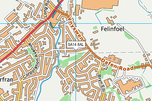 SA14 8AL map - OS VectorMap District (Ordnance Survey)