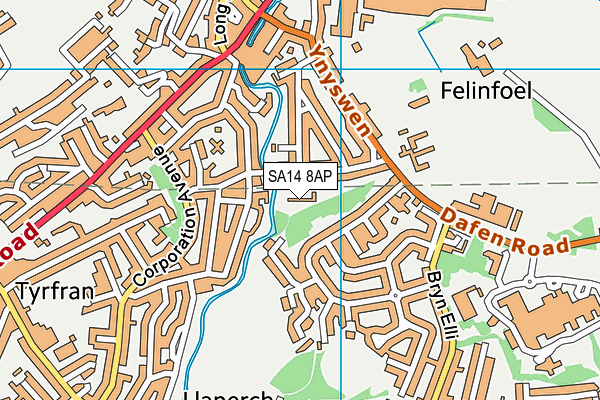 SA14 8AP map - OS VectorMap District (Ordnance Survey)