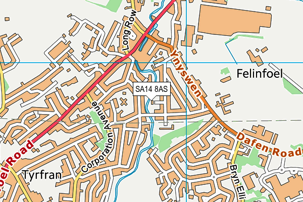 SA14 8AS map - OS VectorMap District (Ordnance Survey)