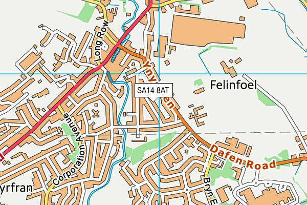 SA14 8AT map - OS VectorMap District (Ordnance Survey)