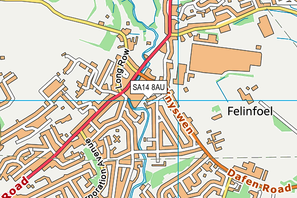 SA14 8AU map - OS VectorMap District (Ordnance Survey)