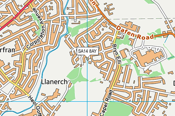SA14 8AY map - OS VectorMap District (Ordnance Survey)