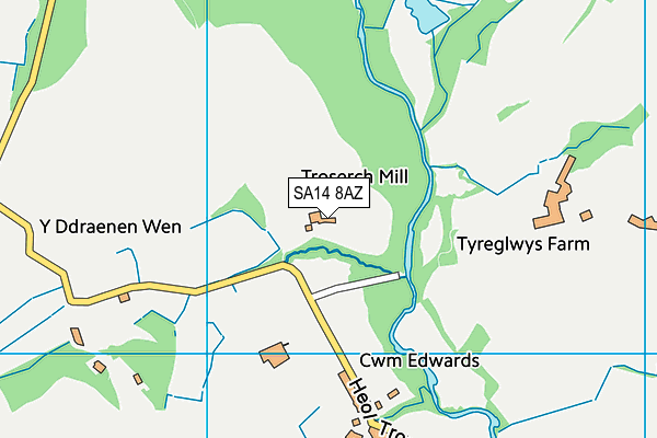 SA14 8AZ map - OS VectorMap District (Ordnance Survey)